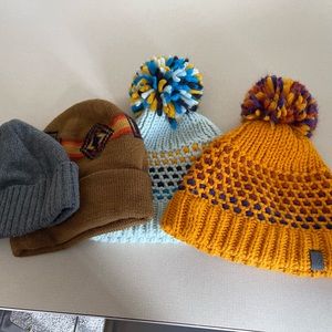 Four Winter Hats. Pendleton, Patagonia & Arc’teryx Brands